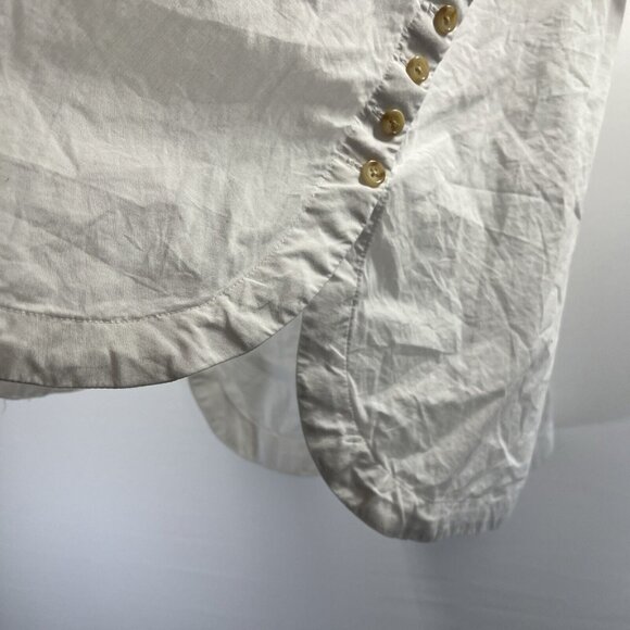 Talbots Women's Top Plus 2X Solid Bright White Button Accents Button Up Tunic - Picture 6 of 12